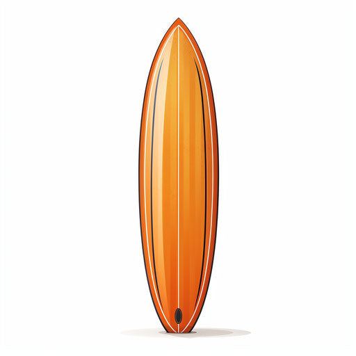 Minimalist style surfboard illustration, on white background