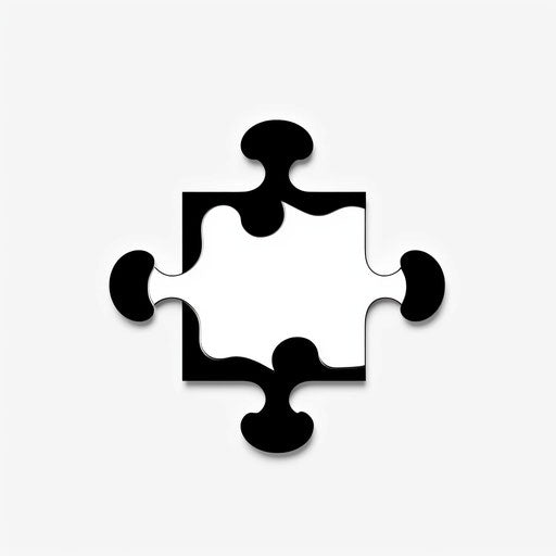 Minimalist puzzle piece illustration on white background