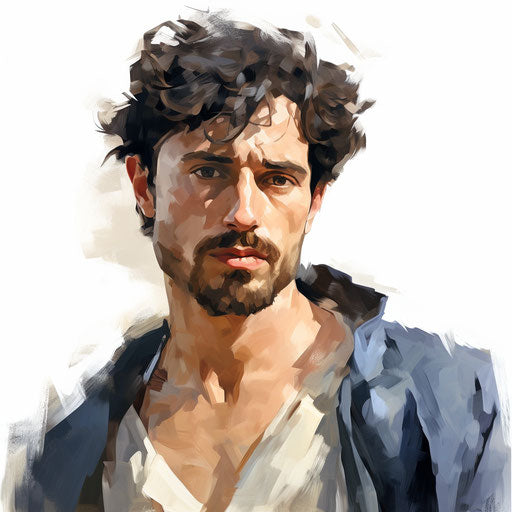Male clipart in the style of Oil painting