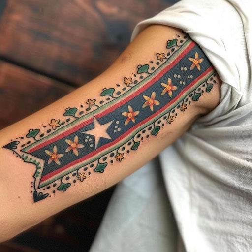 Traditional Americana style armband tattoo