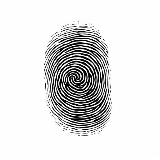 Minimalist fingerprint illustration on white background