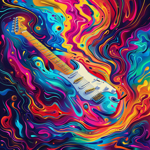 Psychedelic rock band logo with vibrant colors