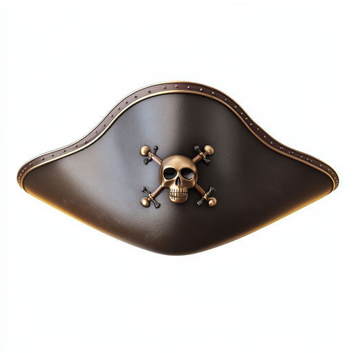 3D realistic pirate hat with white background clipart