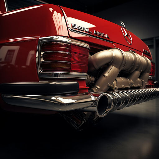 Larger exhausts of Mercedes Benz classics