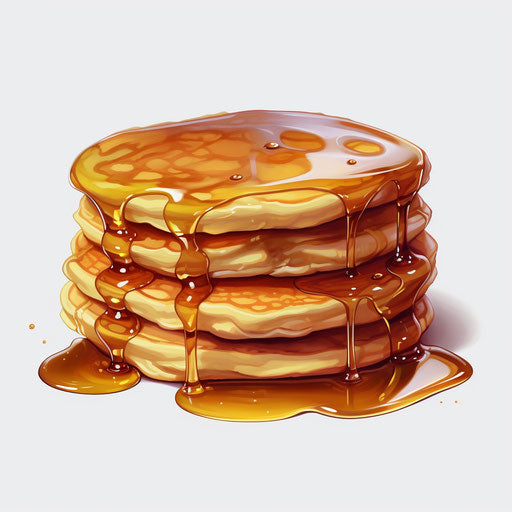 Pancake clipart in the style of Oil painting, on a white background