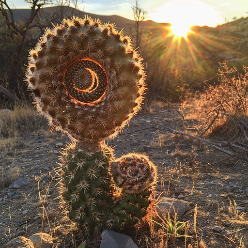 Mysterious cactus at sunset