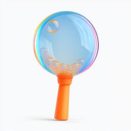 3D Bubble Blower with flat white background, isolated clipart