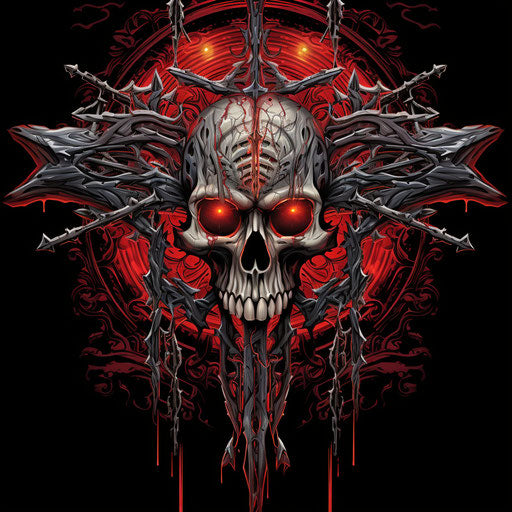 Skull on the cross, black vector design