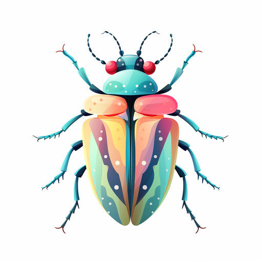 Bug illustration in Pastel Colors Art style