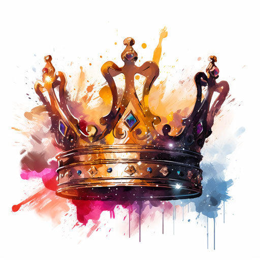 Crown clipart in Impressionistic Art style