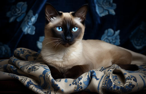 Siamese kittens color combos, dark beige and blue style