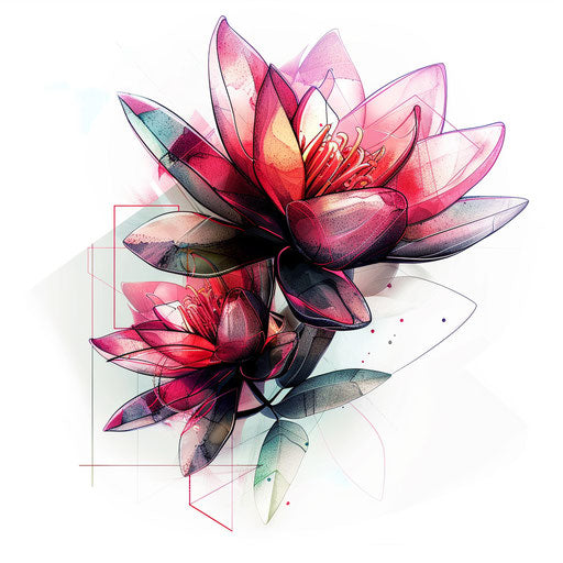 Abstract water lily tattoo concept