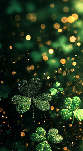 Phone wallpaper shamrock, glitter and sparkle