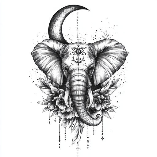 Small Elephant Tattoo Tattoo Vector Pack