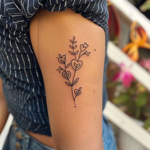 Mental health tattoos with minimalist hearts