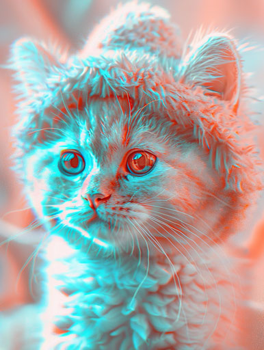 Cat with a teddy bear hat