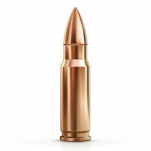 Realistic bullet icon on flat white background with deep shadows