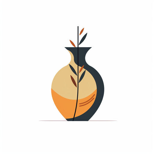 Minimalist style vase clipart, on white background