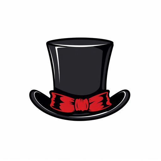 Minimalist style top hat clipart on white background