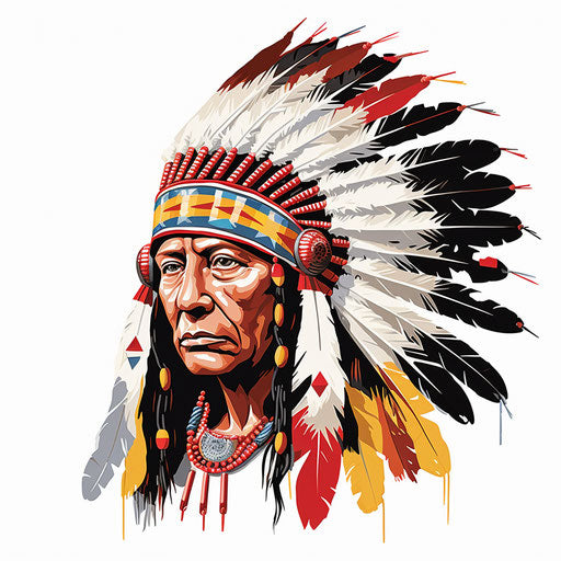 Indian headdress on white background, Ron Embleton style
