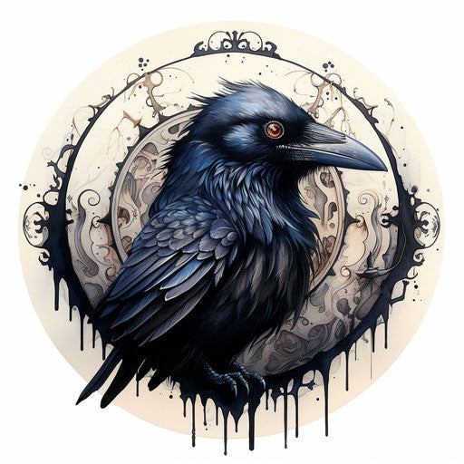 Drawing of a bird in tattoo-inspired style