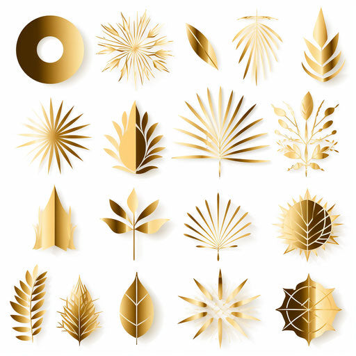 Golden clipart in minimalist style, on white background