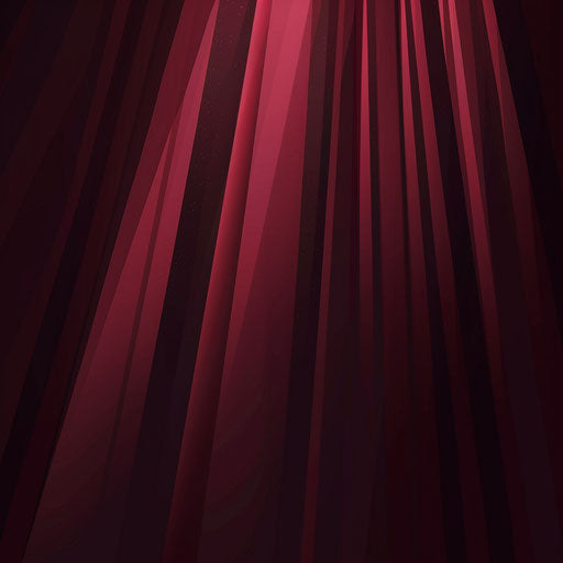 Dramatic illustration on flat maroon background