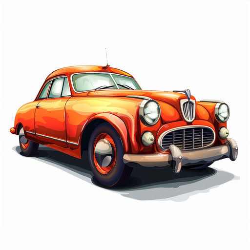 Car cartoon in photo realistic style with dynamic colors