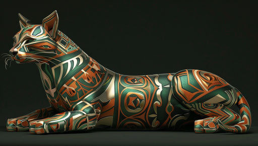 Bold Patterns in Dark Beige and Gold, Precisionist Lines