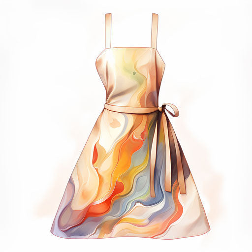 Apron clipart in the style of Impressionistic Art, on white background