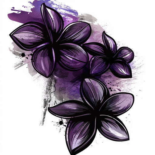 Bold clipart style flat tattoo sketch of plumeria