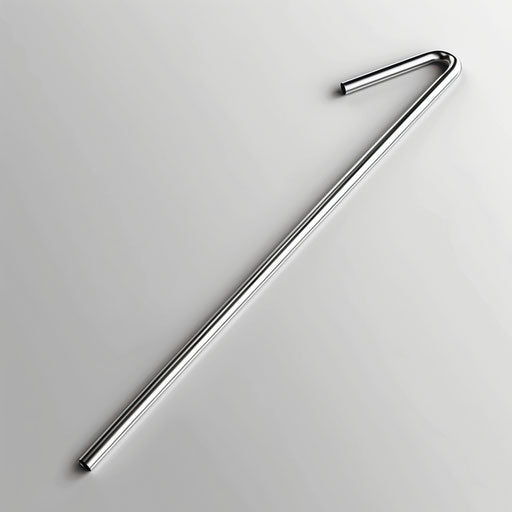 Flat, metallic silver background showcases realistic straw clipart with glossy effects and high-resolution clarity