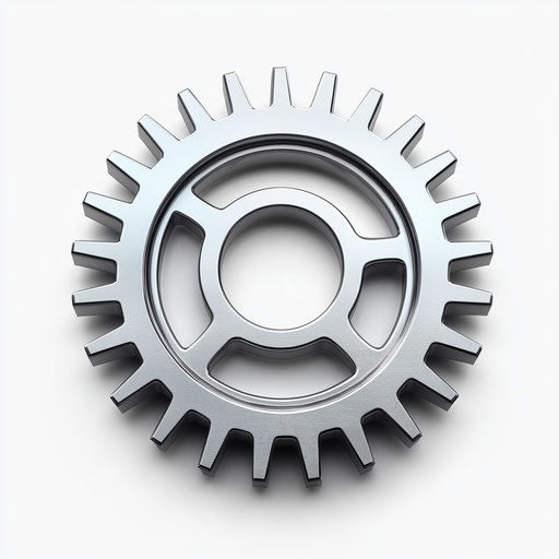 3D gear on flat white background