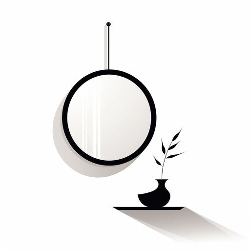 Minimalist mirror illustration, on a white background