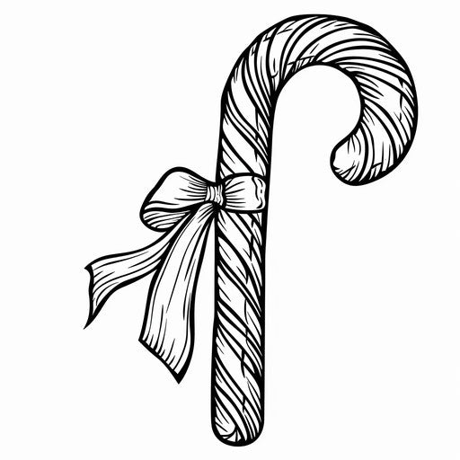 Striped candy cane for coloring