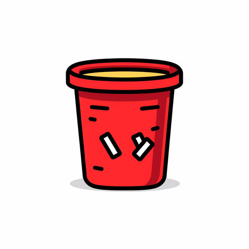 Minimalist illustration of a bin on white background