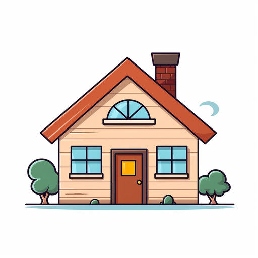 House clipart in Minimalist style, on white background
