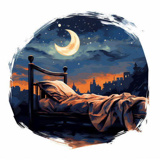 Quiet night, oil painting on white background