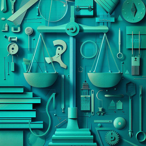 Realistic ethics clipart with teal flat background