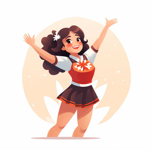 Cheerful minimalist style clipart on white background