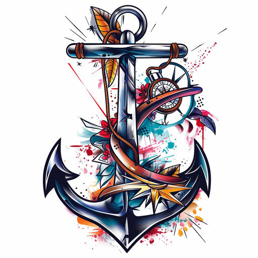 Vibrant traditional sailor tattoo illustration