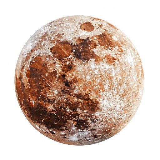 Realistic photo illustration of mars clipart with flat white background