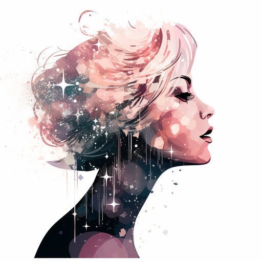 Chiaroscuro Art Sparkle Clipart on White Background