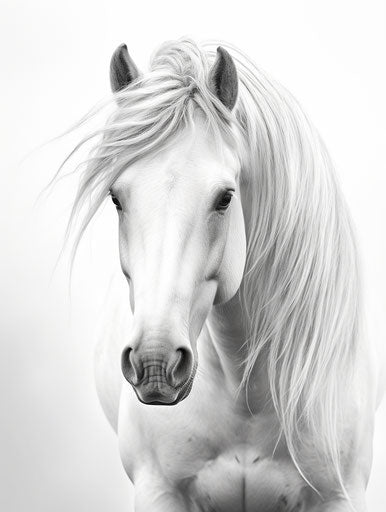 Free printable horse coloring pages in tonal approach style