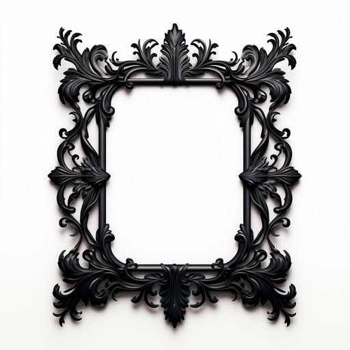 Photo frame in the style of Chiaroscuro Art on white background