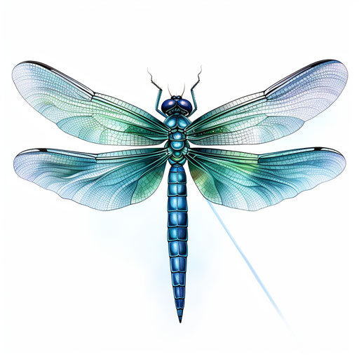 Dragonfly clipart in the style of Oil painting, on a white background