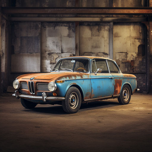 Classic BMW car with patina