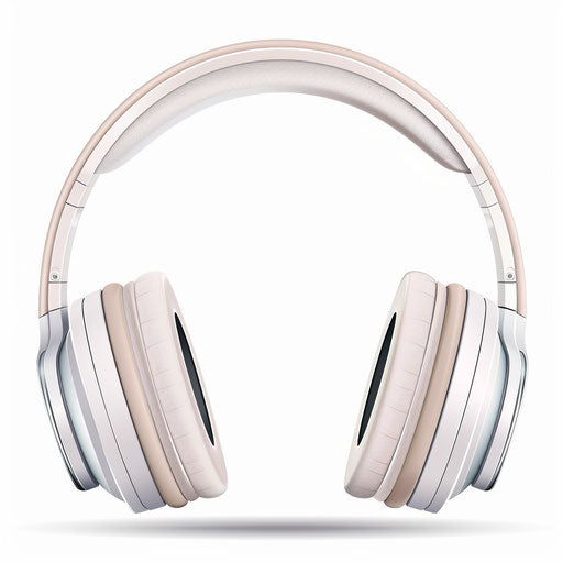 Realistic headphones clipart on white background