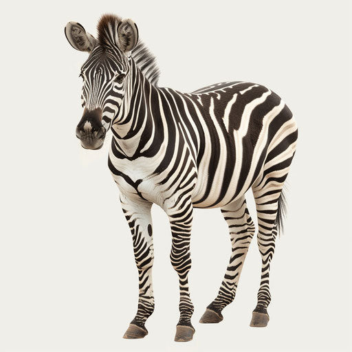 Zebra clipart in photo realistic style on white background