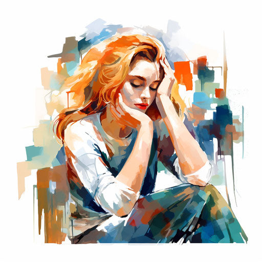 Bored clipart in the style of Impressionistic Art, on white background